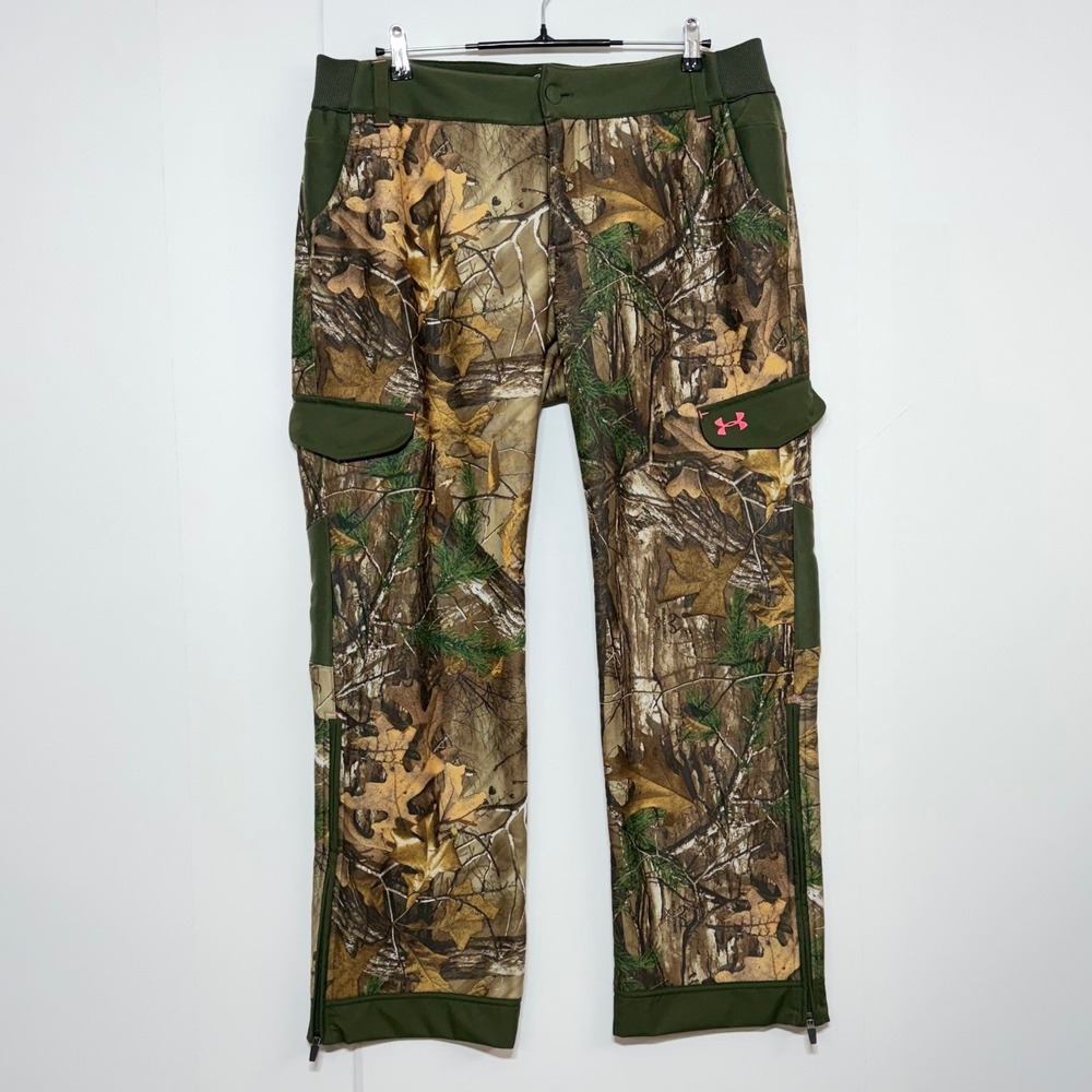 Under Armour Pants Womens XL 37X31 Storm 1 Fleece Lined Cargo Camo Hunting NEW
